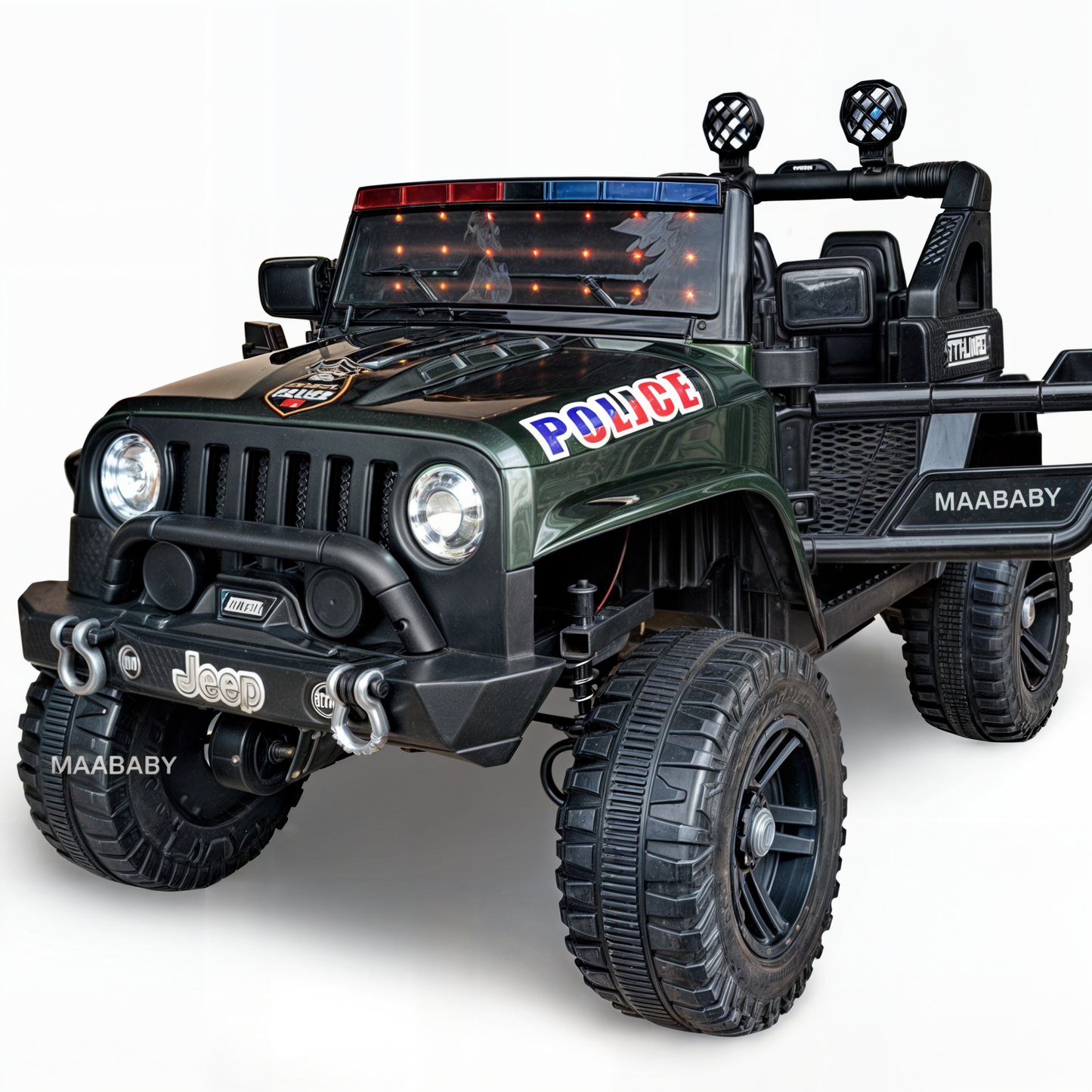 Kids Battery Operated Thar Model Electric Rideon Jeep 4x4 (BLACK)
