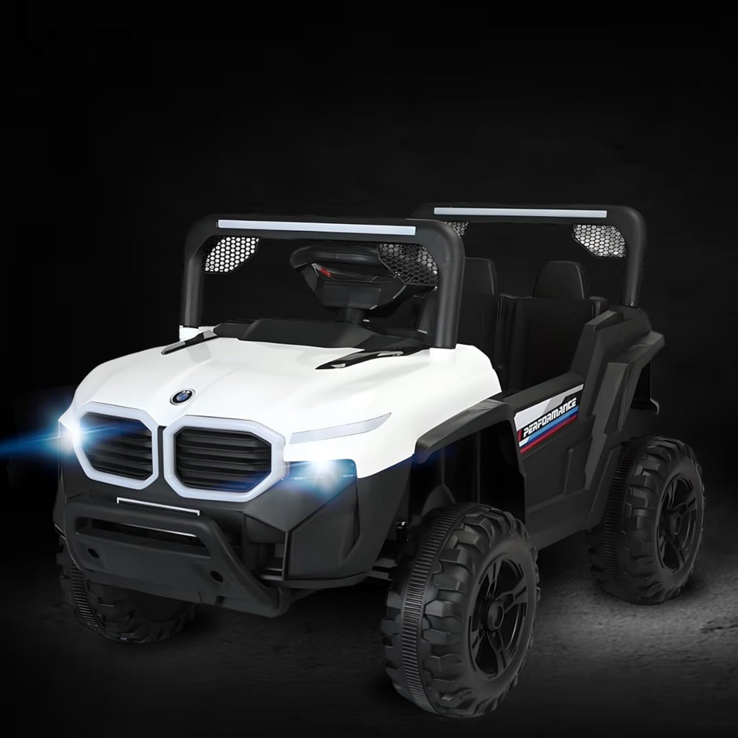 Maababy Battery-Operated Ride-on Jeep for Kids - Dual Control Mode, Swing Function, LED Lights, Music