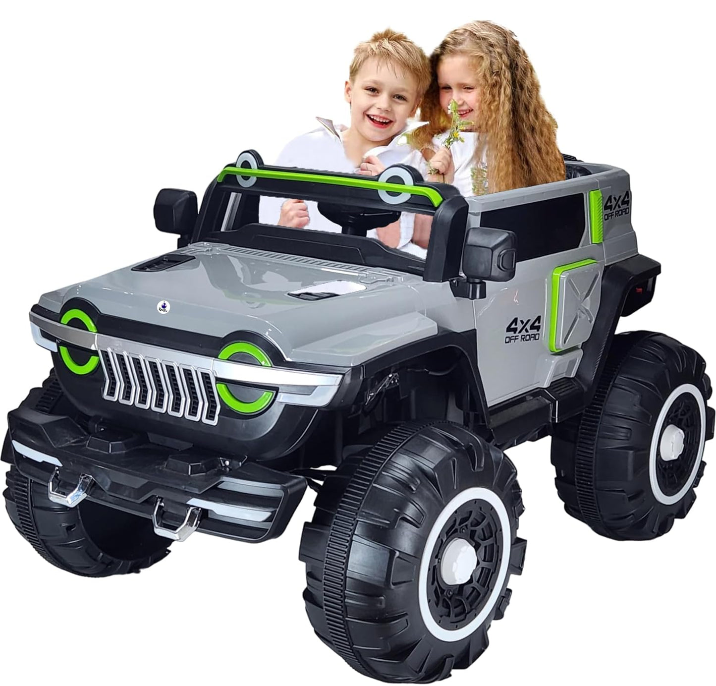 Maababy wn-502 Battery Operated Electric 4x4 Jeep for Kids 1-10 Years | Remote Control | Bluetooth | USB | Swing |