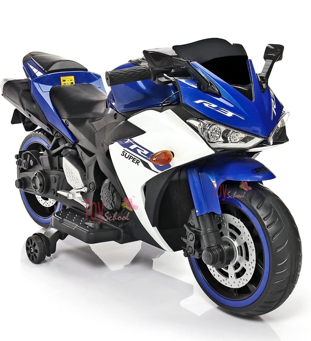 Maababy R3 Battery Operated Bike for Kids Ride on Toy Kids Bike with Bluetooth Music & Light Electric Battery Kids Bike, BLUE