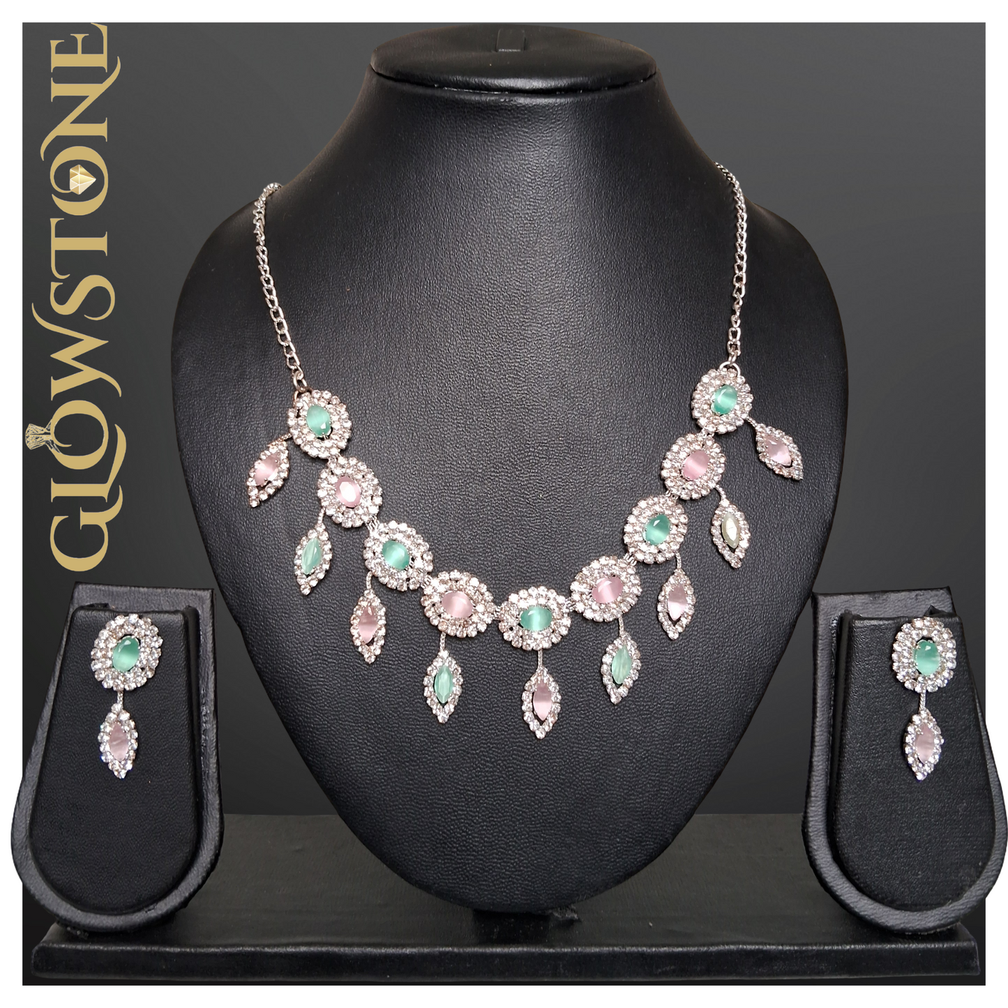 Glowstone Pastel Bloom Crystal Necklace Set