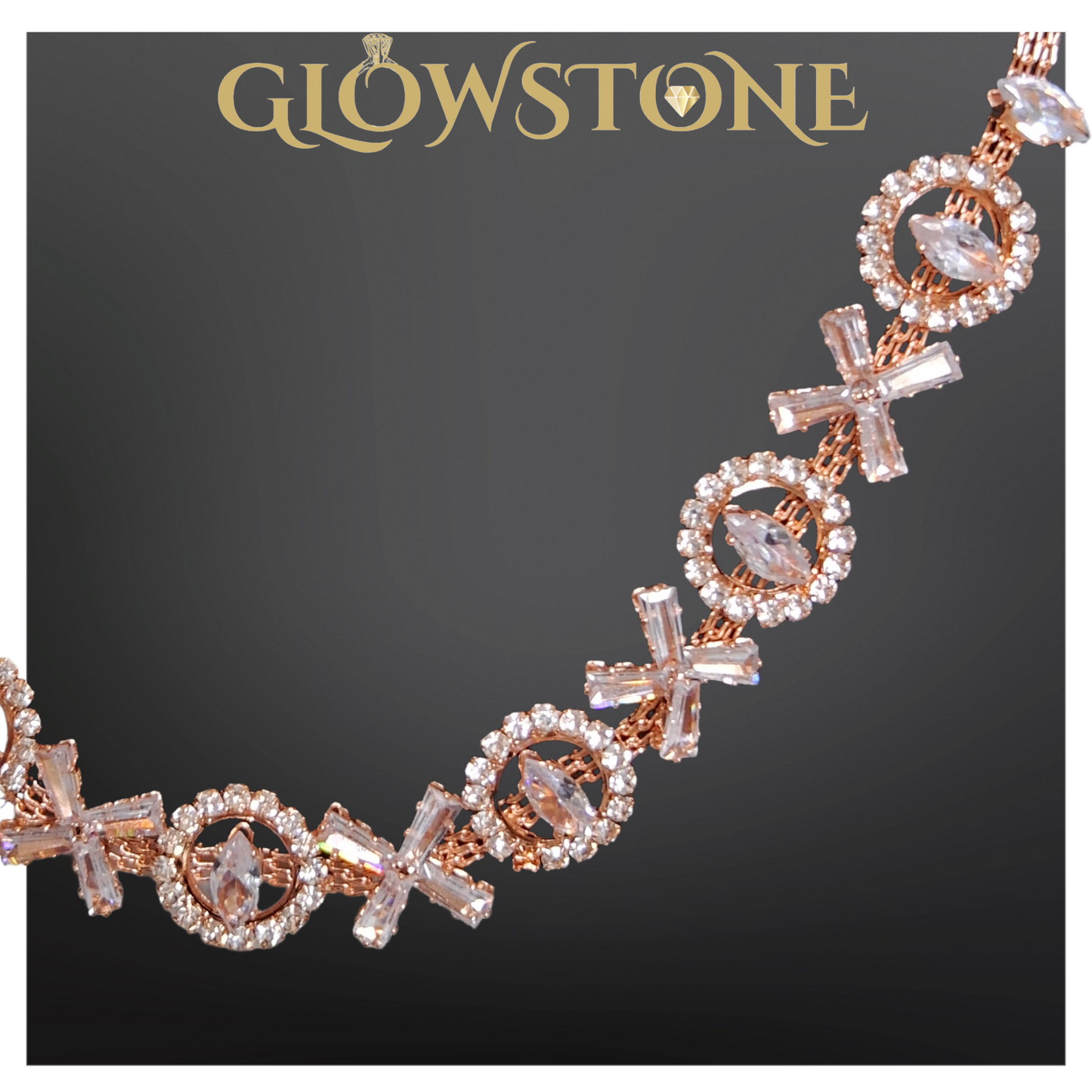 Glowstone XO Design Radiance Rose Gold Necklace Set