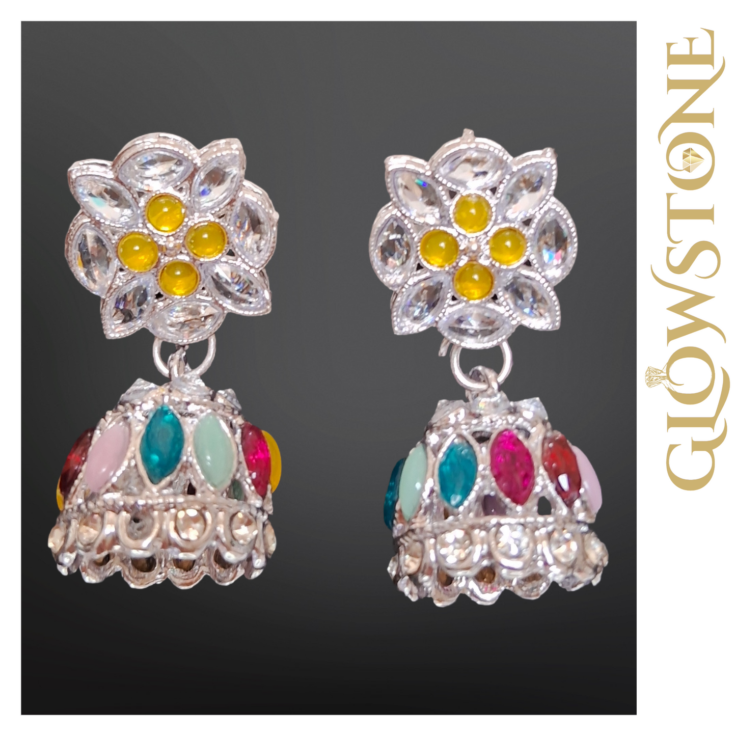 Glowstone Multicolor Necklace Set With Mangtika