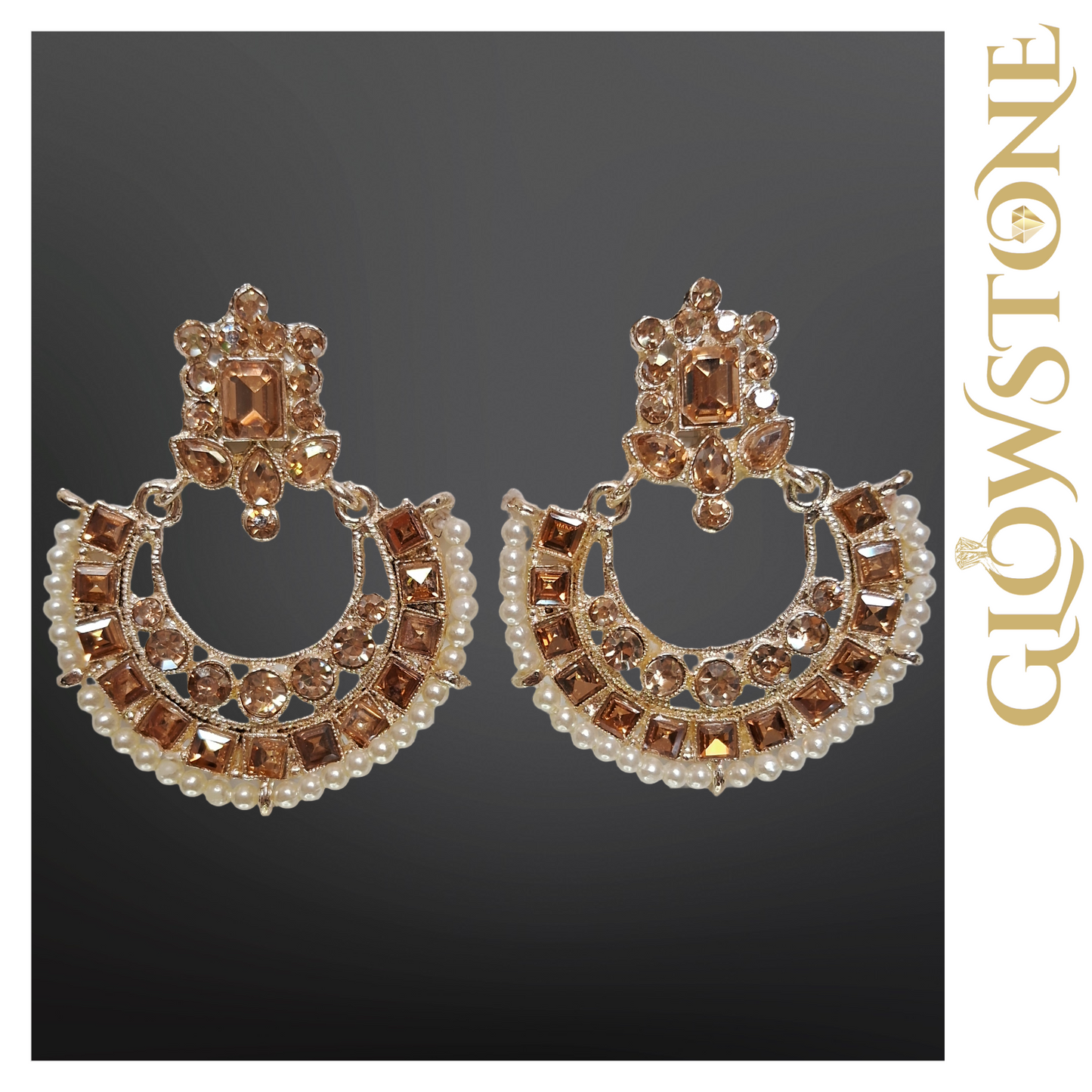 Glowstone Champagne Radiance Kundan Necklace Set
