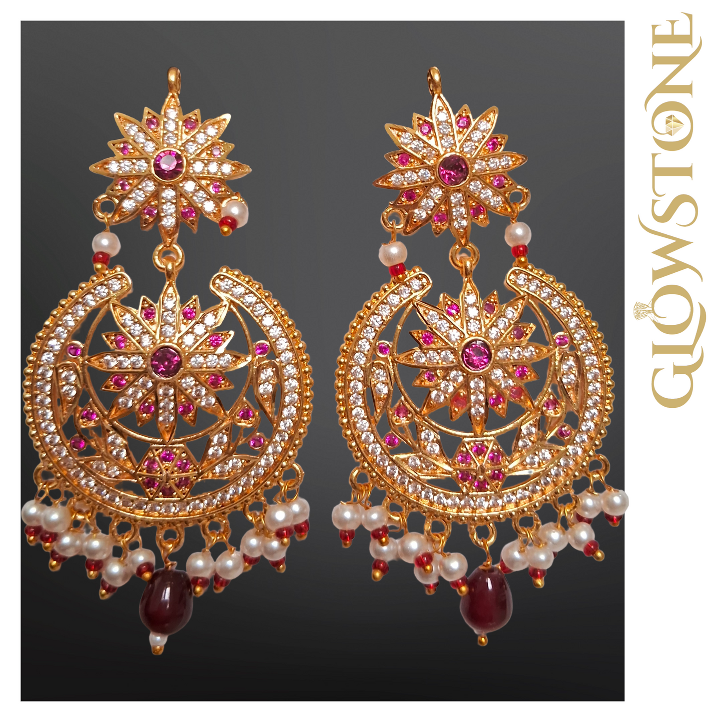 Glowstone Celestial Pearl Bloom Elegance Necklace / Choker Set Traditional Rajputi