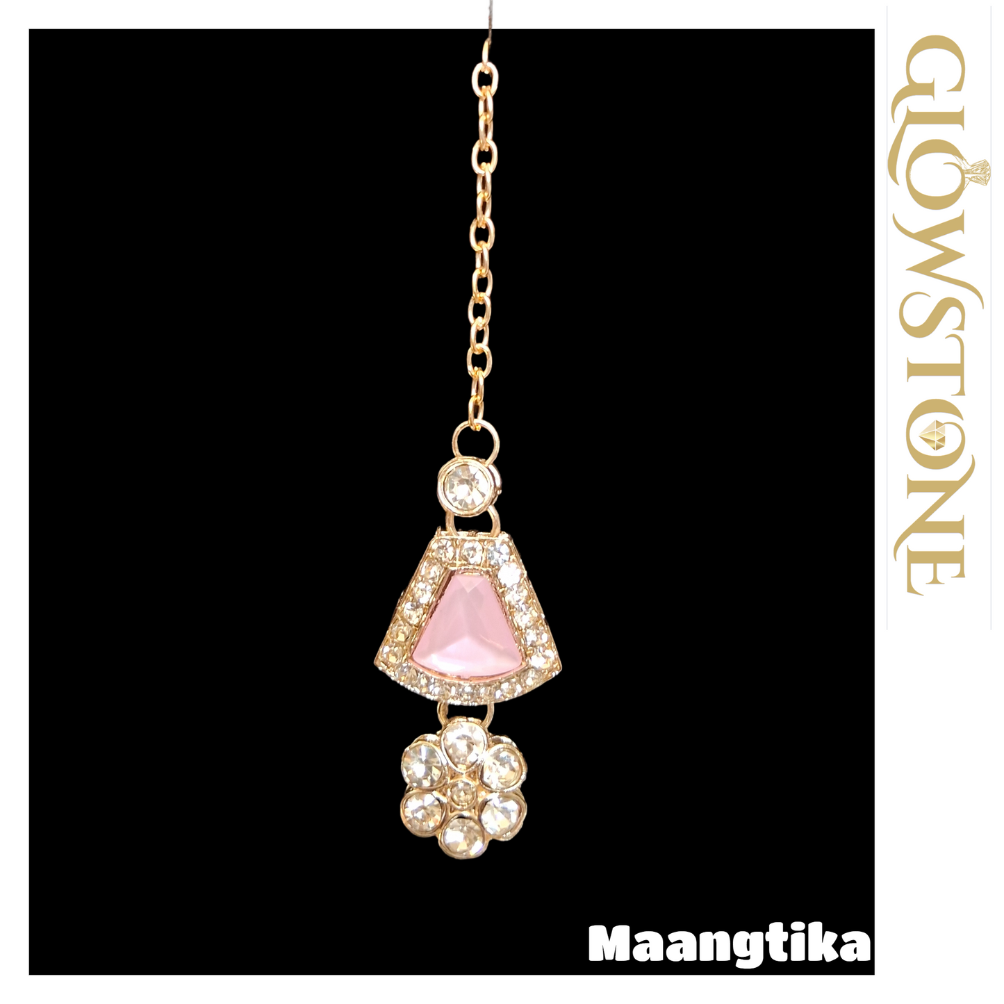 Glowstone Multicolor Stone Floral Necklace Set with Maangtika