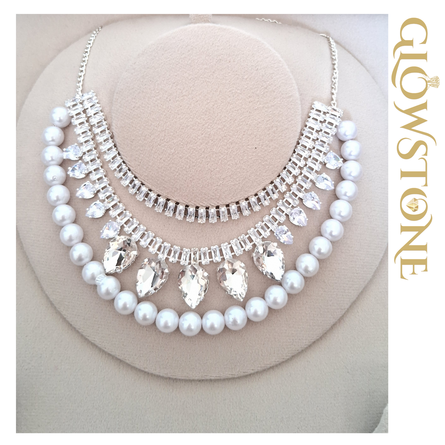 Glowstone Luxe Crystal & Pearl Premium Necklace Set
