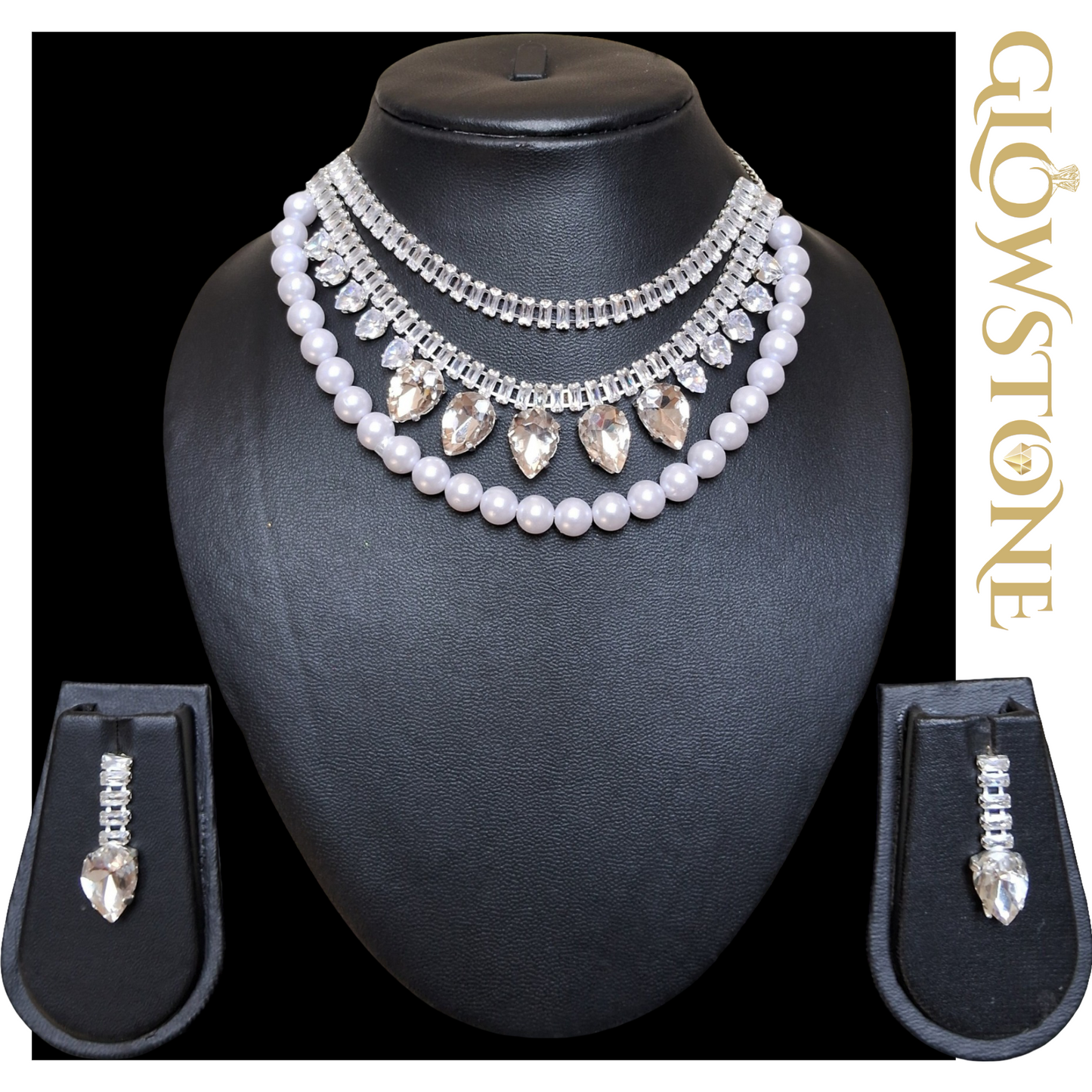 Glowstone Luxe Crystal & Pearl Premium Necklace Set