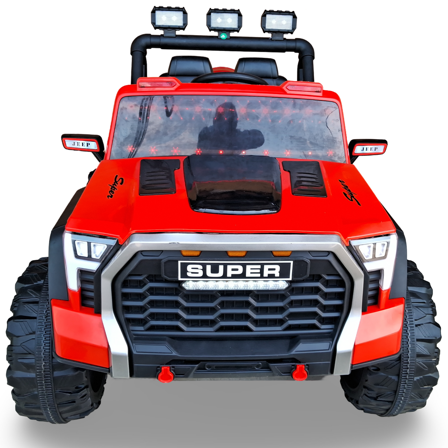 Kids Battery Operated Land Cruiser Model Electric Rideon Jeep 4x4 [Red]