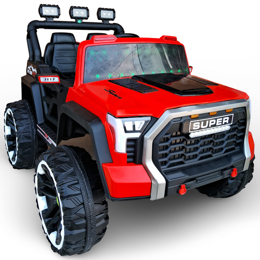 Kids Battery Operated Land Cruiser Model Electric Rideon Jeep 4x4 [Red]