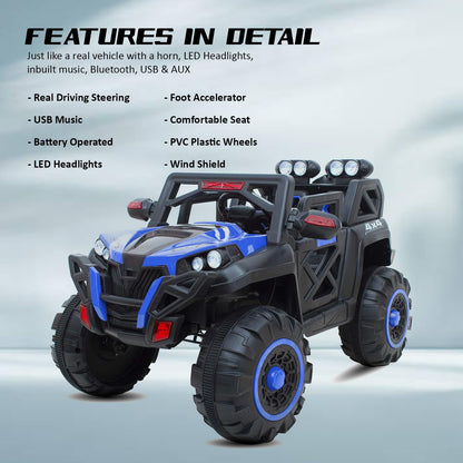 Kids Battery Operated 4x4 Big Size2188 Jeep 12V Battery Jeep Battery Operated Ride On - Blue