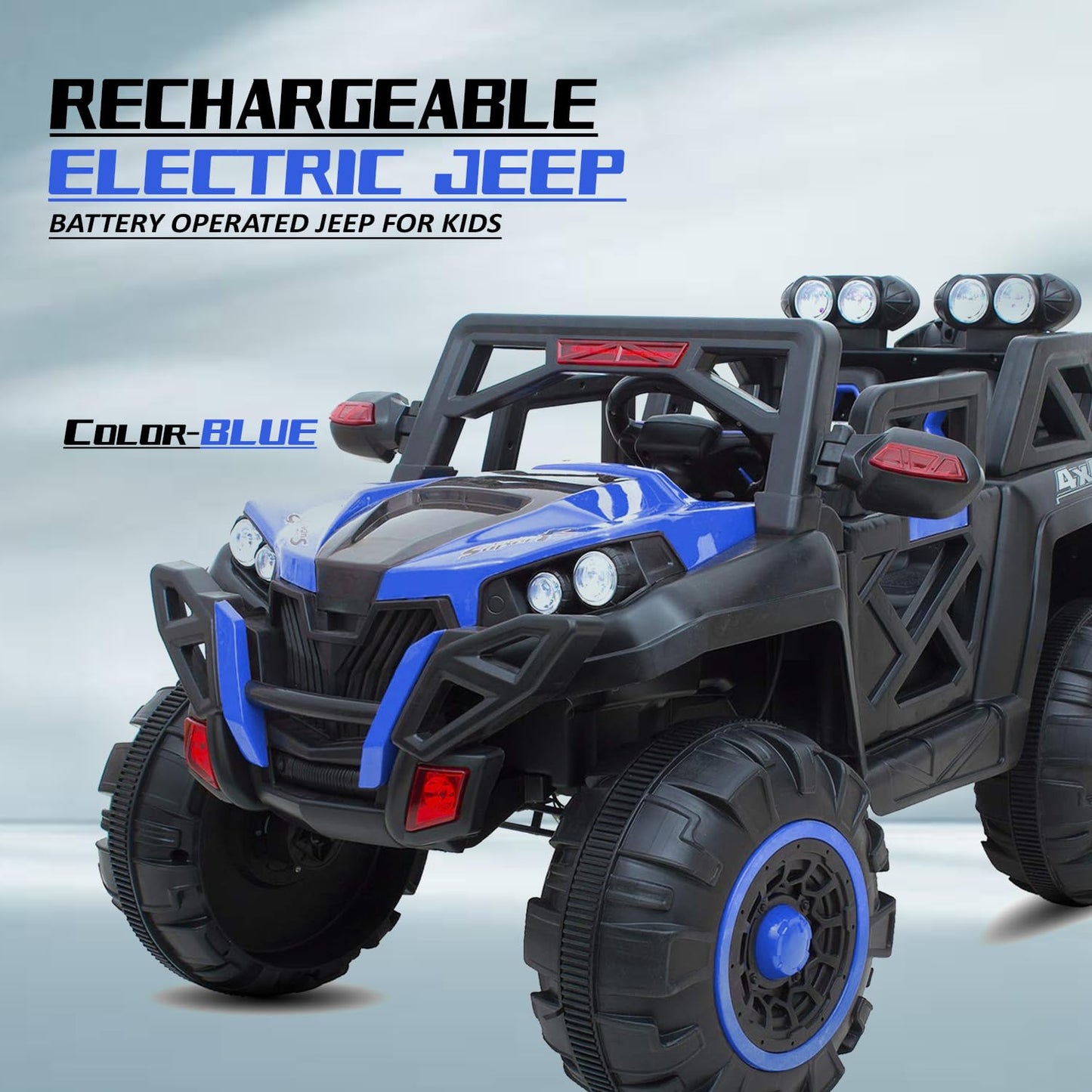 Kids Battery Operated 4x4 Big Size2188 Jeep 12V Battery Jeep Battery Operated Ride On - Blue