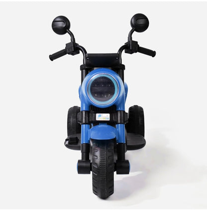 Maababy  Super Harley Kids' Battery-Operated Bike - Forward/Backward Control, Variable Speed Pedal, LED Lights, Music, USB/Aux Port - BIS Certified, Comfort Seat, Playtime - Ages 1-5 Years (BLUE)