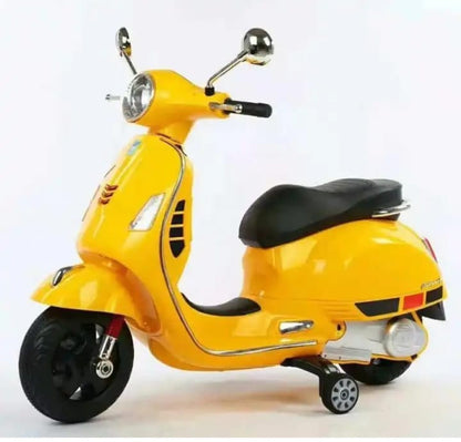 Maababy Vespa 12v Battery Opreted scooter, 1 to 8 Years Kids Scooty, yello