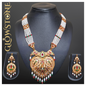 Glowstone Royal Rajputi Long Set with Pearl Beads & Kundan Necklace Set