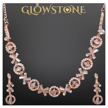Glowstone XO Design Radiance Rose Gold Necklace Set