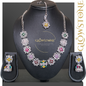 Glowstone Multicolor Necklace Set With Mangtika