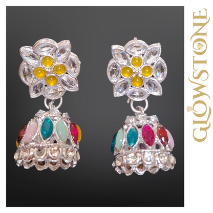 Glowstone Multicolor Necklace Set With Mangtika