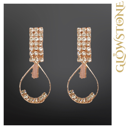 Glowstone Crystal Cascade Loop Necklace Set With Earings