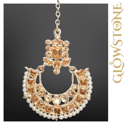 Glowstone Champagne Radiance Kundan Necklace Set