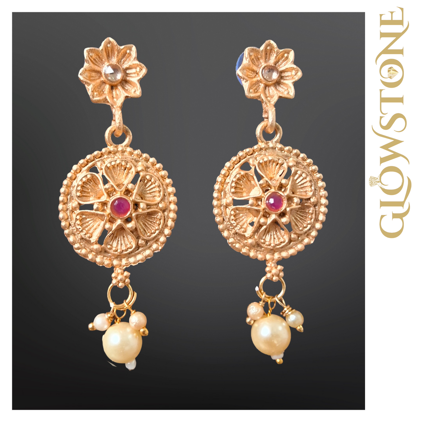 Glowstone Antique Rajwadi Pearl Choker Set