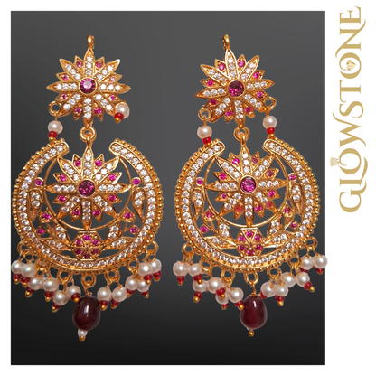 Glowstone Celestial Pearl Bloom Elegance Necklace / Choker Set Traditional Rajputi
