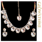 Glowstone Royal Kundan Hexa Necklace Set with Maangtika