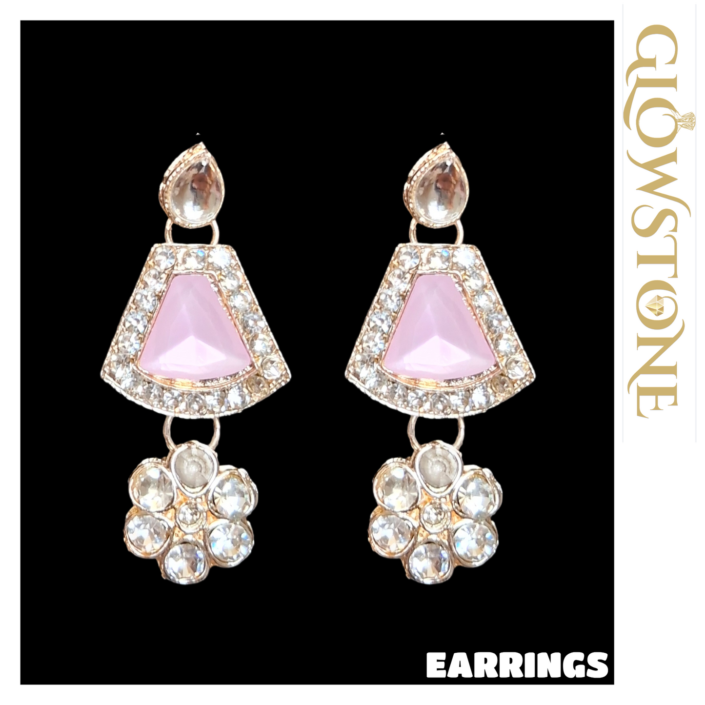 Glowstone Multicolor Stone Floral Necklace Set with Maangtika