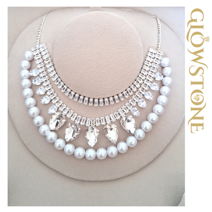 Glowstone Luxe Crystal & Pearl Premium Necklace Set